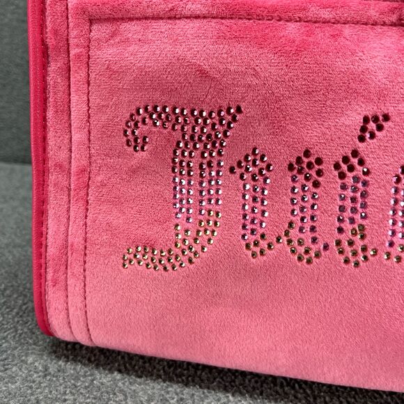 Juicy Couture Velour Mini Tote Bag Pink Free Love Big Spender Y2K Purse - Picture 7 of 9